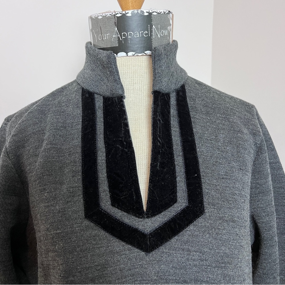 Soft Surroundings Gray Black Long Sleeve Tunic Blouse Top size Small (355) - Picture 6 of 7